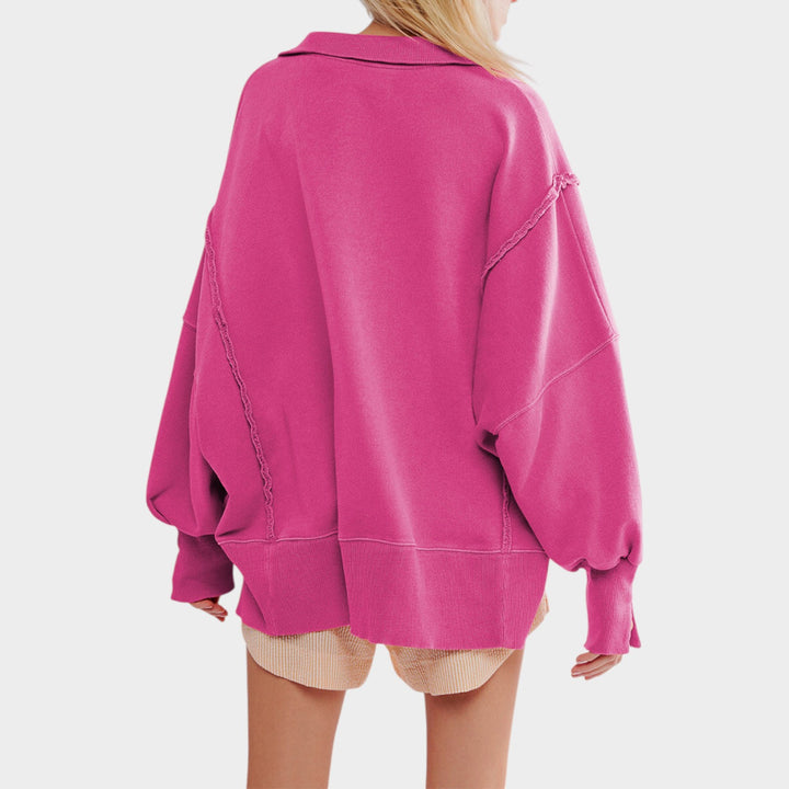 Women’s Sweatshirt Cotton Oversized Raw Edge