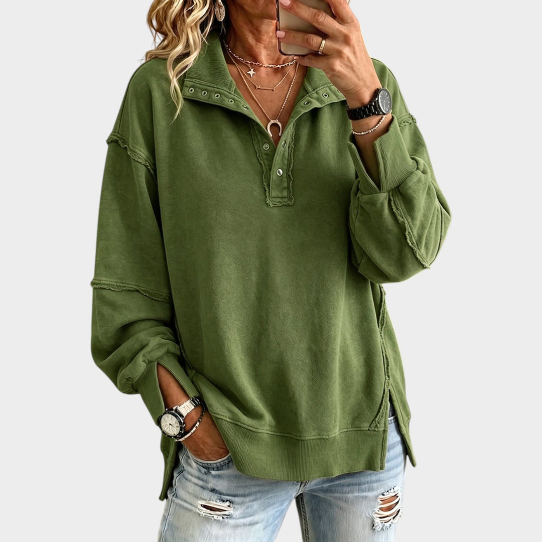 Women’s Sweatshirt Cotton Oversized Raw Edge