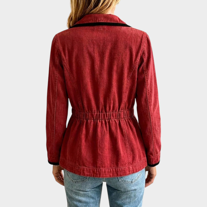 Women’s Contrast Trim Blazer Double Breasted