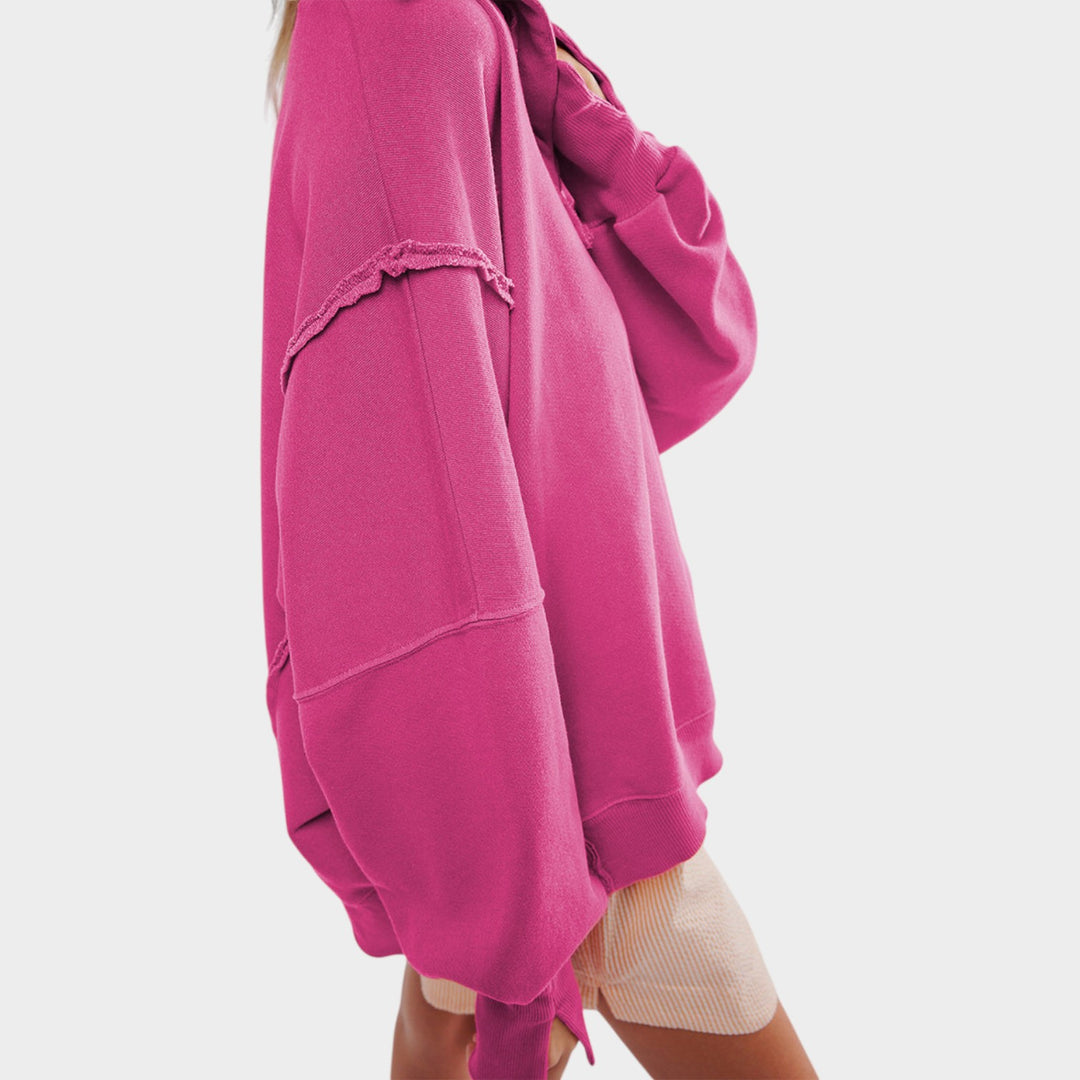 Women’s Sweatshirt Cotton Oversized Raw Edge