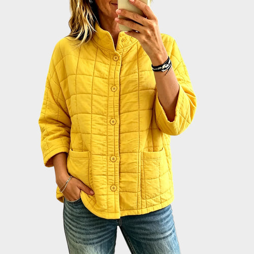 Women’s Quilted Jacket Stand Collar Diamond Stitch