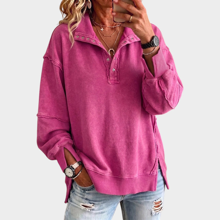 Women’s Sweatshirt Cotton Oversized Raw Edge