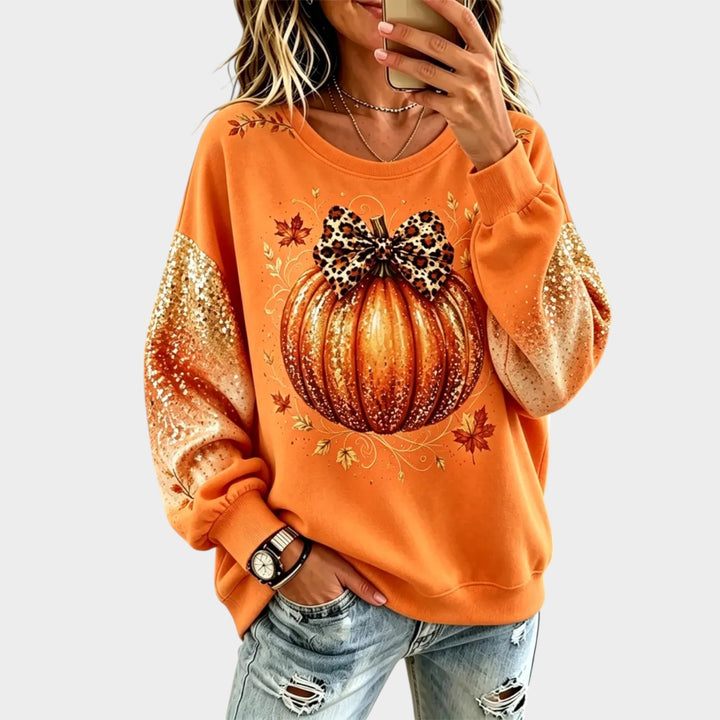 Women’s Graphic Sweatshirt Pumpkin Print Vintage Style