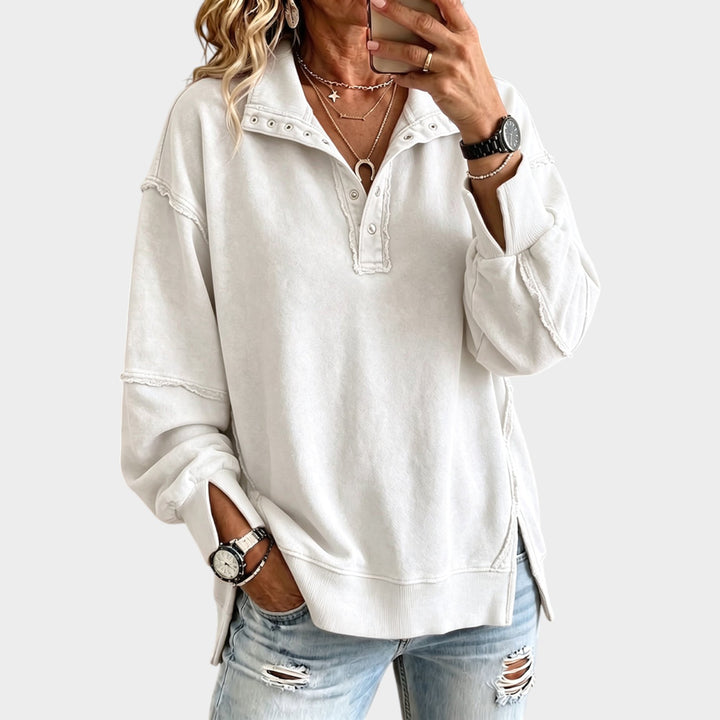 Women’s Sweatshirt Cotton Oversized Raw Edge