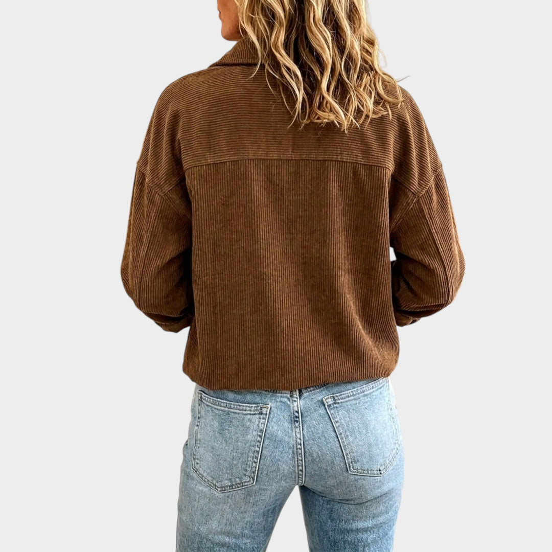 Women’s Corduroy Jacket Ribbed Button Front