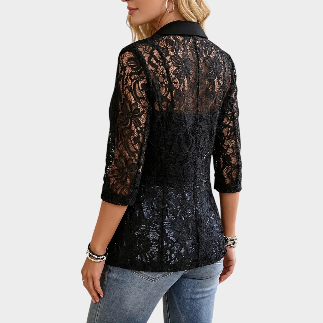 Women’s Lace Blazer Cutout Sheer Detail