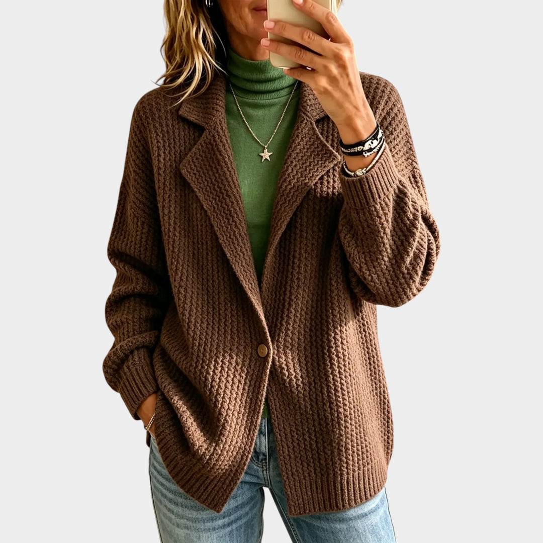 Women’s Chunky Ribbed Cardigan Single Button