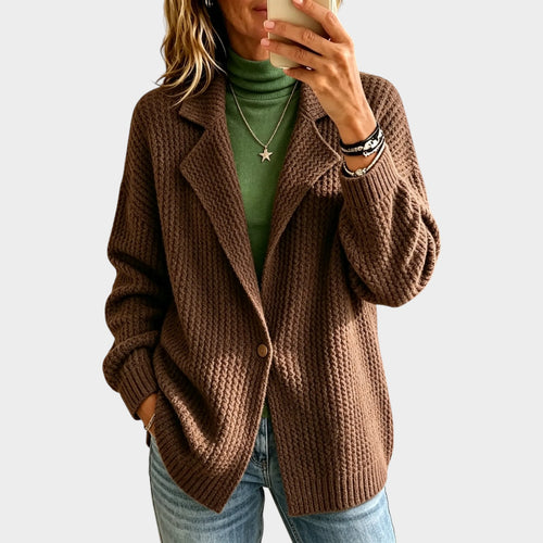 Women’s Chunky Ribbed Cardigan Single Button