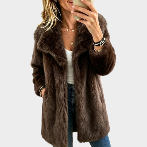 Women’s Faux Fur Coat Plush Notch Lapel