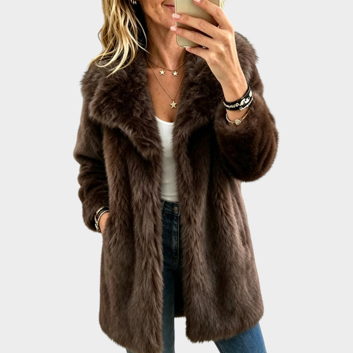 Women’s Faux Fur Coat Plush Notch Lapel