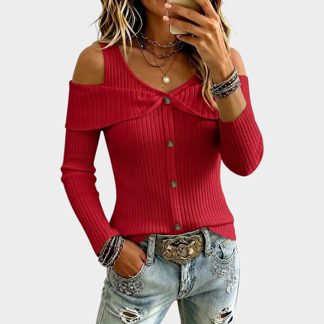 Women’s Off Shoulder Long Sleeve Top Chic Style