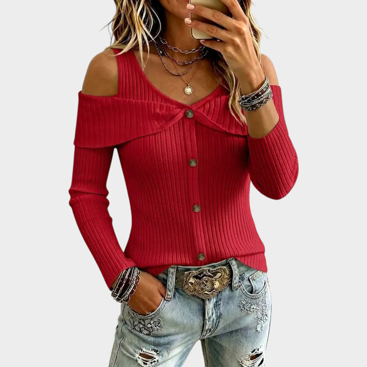 Women’s Off Shoulder Long Sleeve Top Chic Style