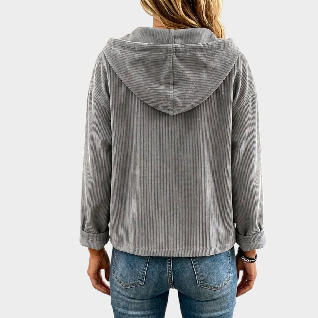 Women’s Corduroy Jacket Oversized Hooded Ribbed