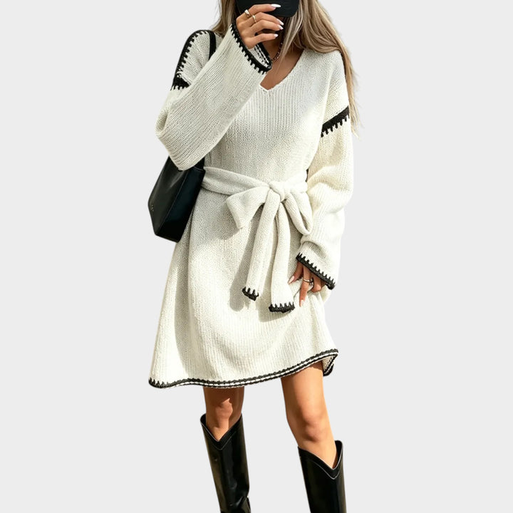 Women’s Sweater Dress Knit Color Block
