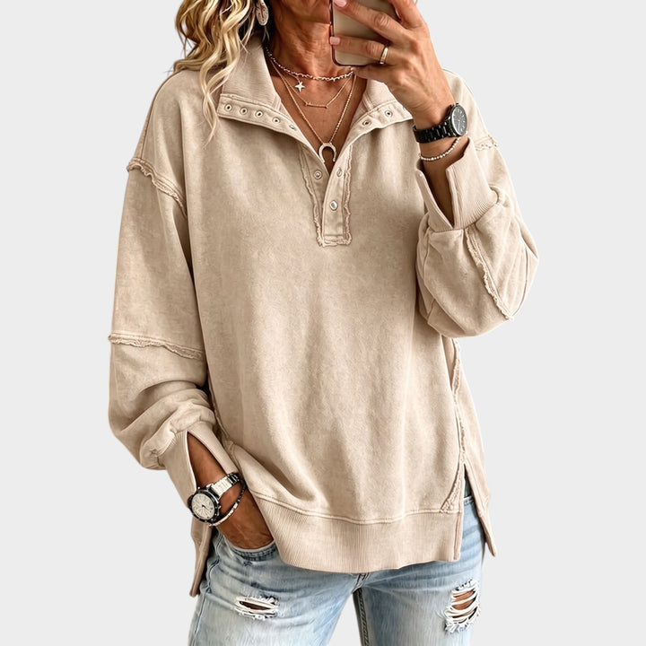 Women’s Sweatshirt Cotton Oversized Raw Edge