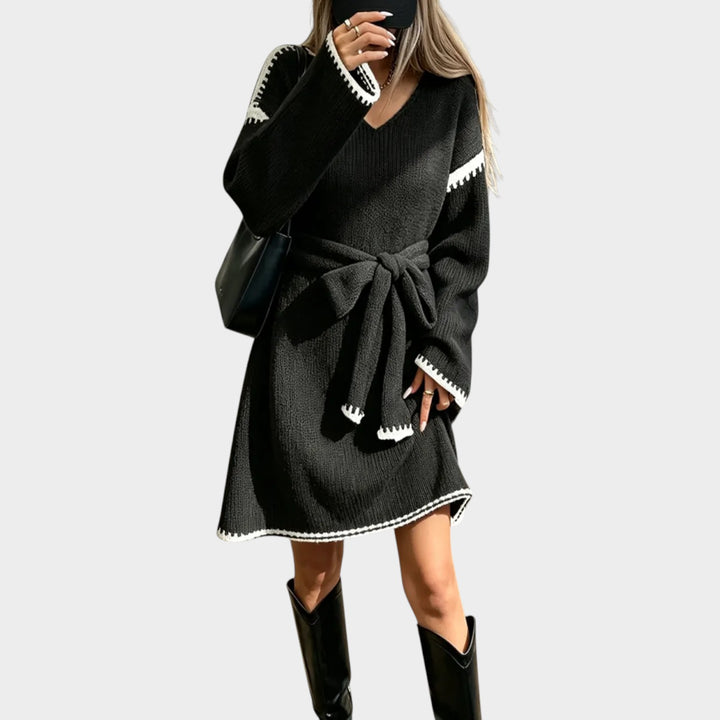 Women’s Sweater Dress Knit Color Block