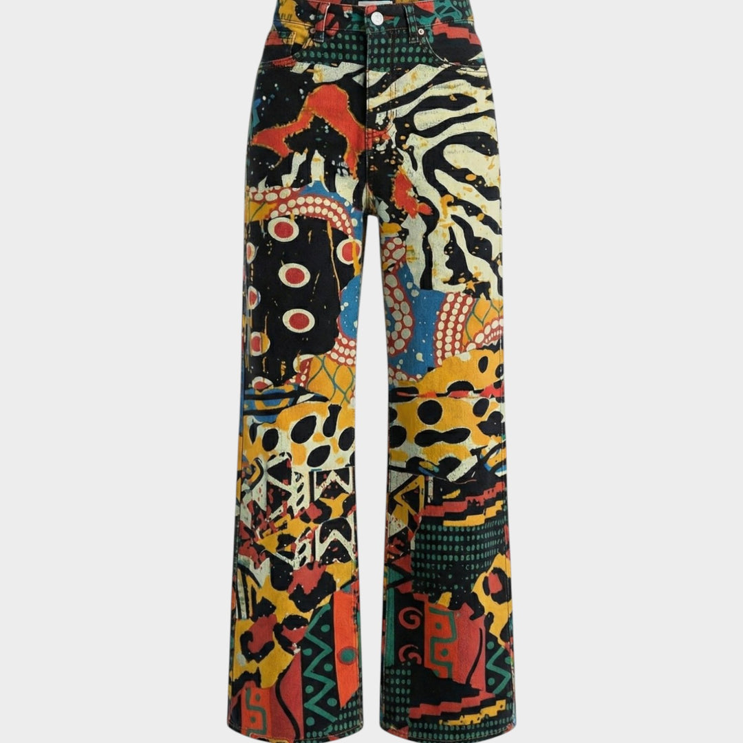 Fashion Jeans with Eye-Catching Floral Print