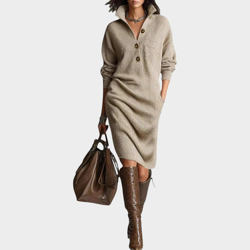 Women's Sweater Dress Knit Classic Collar