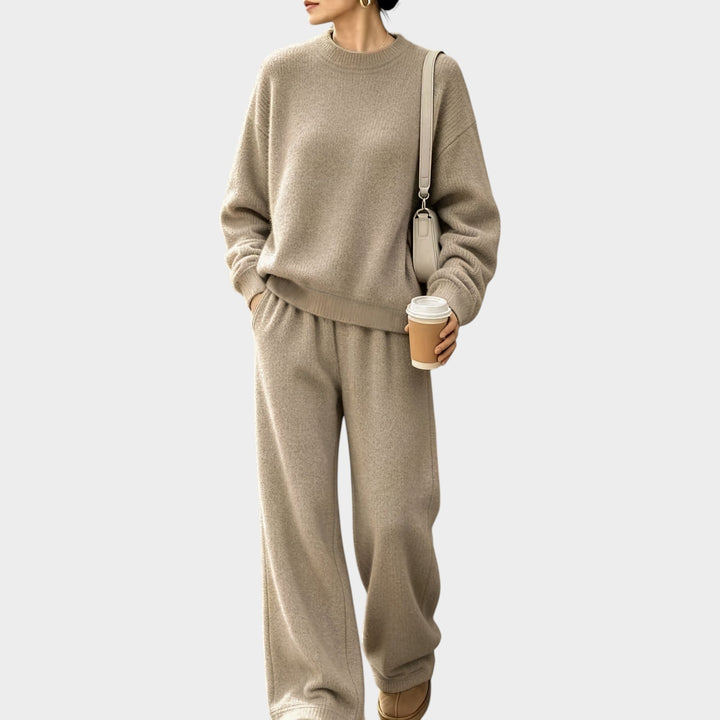 Women’s Knit Two Piece Set Oversized Sweater Wide Leg Pants