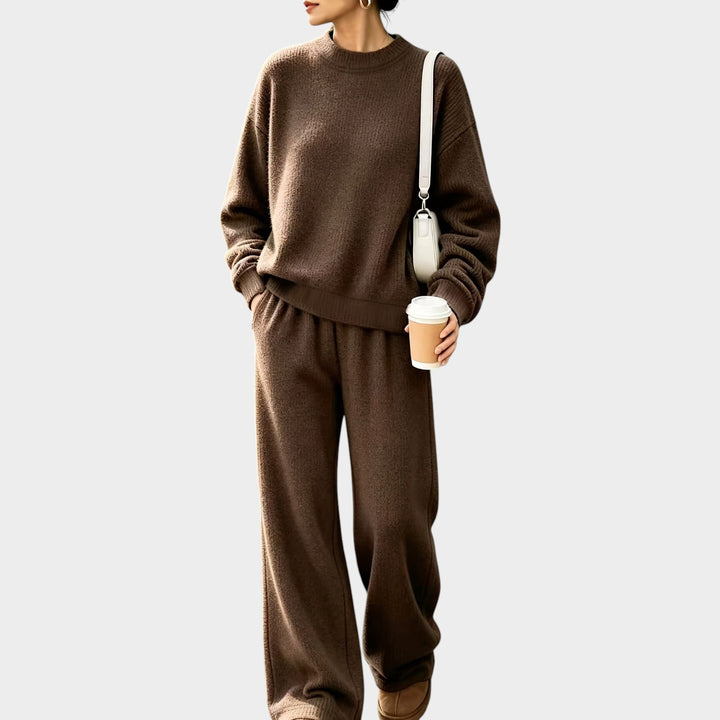 Women’s Knit Two Piece Set Oversized Sweater Wide Leg Pants