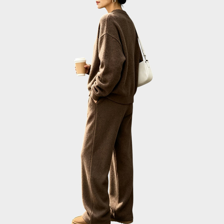 Women’s Knit Two Piece Set Oversized Sweater Wide Leg Pants