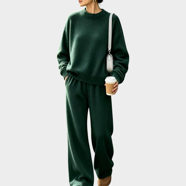 Women’s Knit Two Piece Set Oversized Sweater Wide Leg Pants