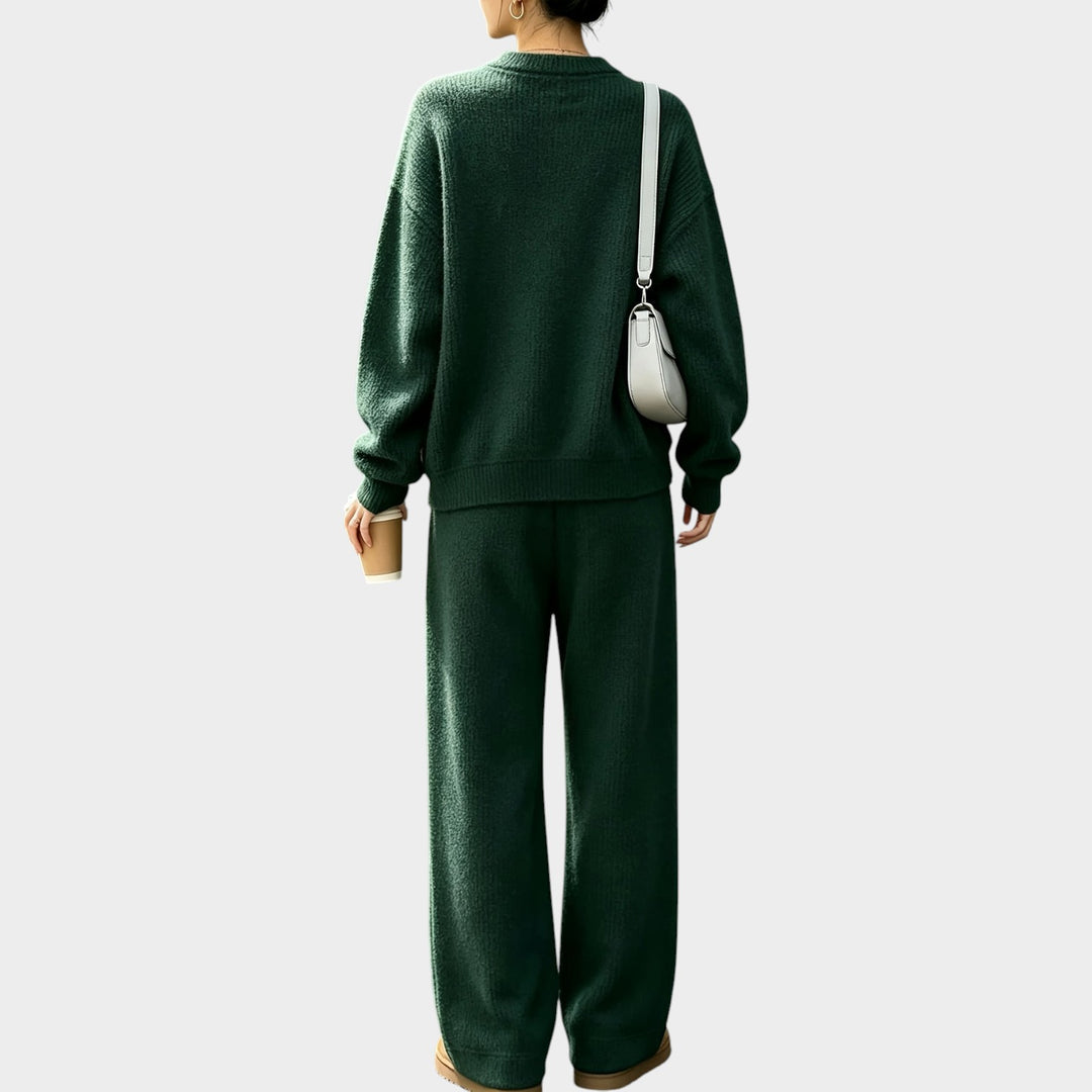 Women’s Knit Two Piece Set Oversized Sweater Wide Leg Pants