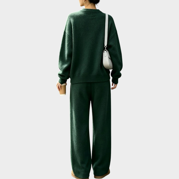 Women’s Knit Two Piece Set Oversized Sweater Wide Leg Pants