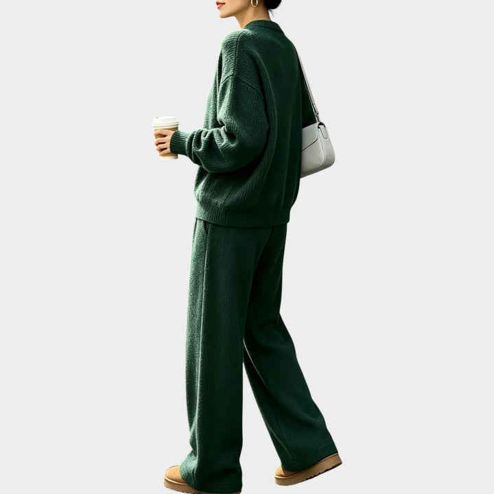 Women’s Knit Two Piece Set Oversized Sweater Wide Leg Pants