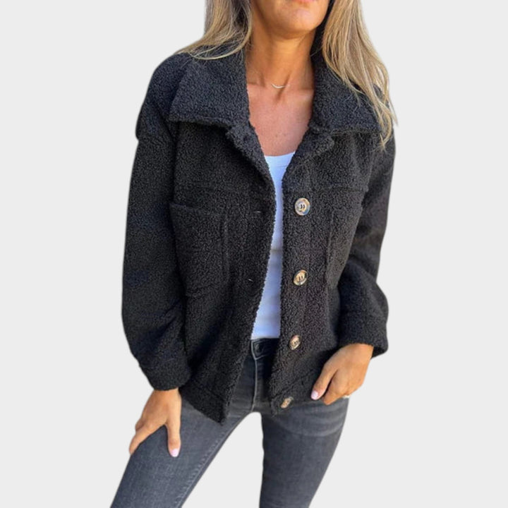 Women’s Short Wool Jacket Classic Lapel Collar