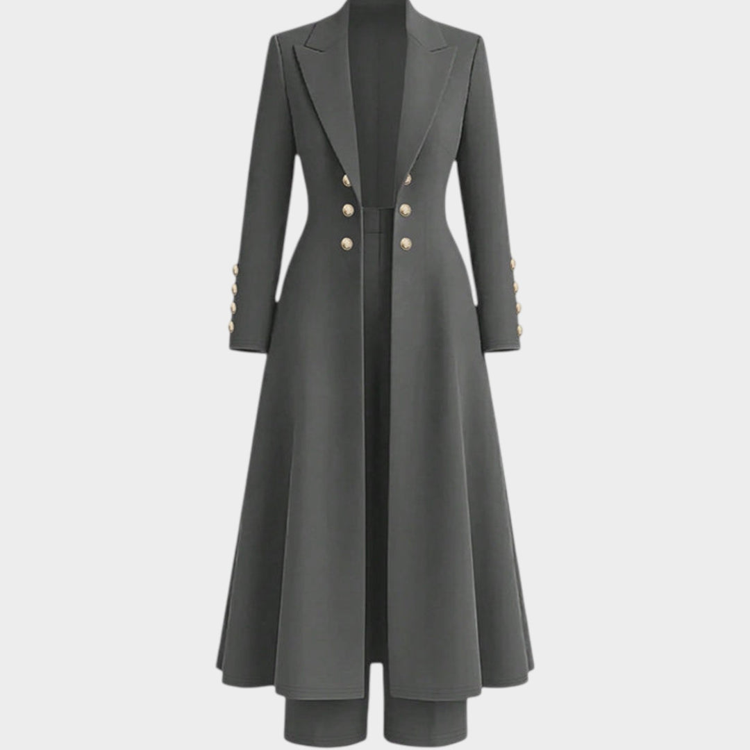 Women’s Two Piece Set Retro Coat Straight Leg Pants