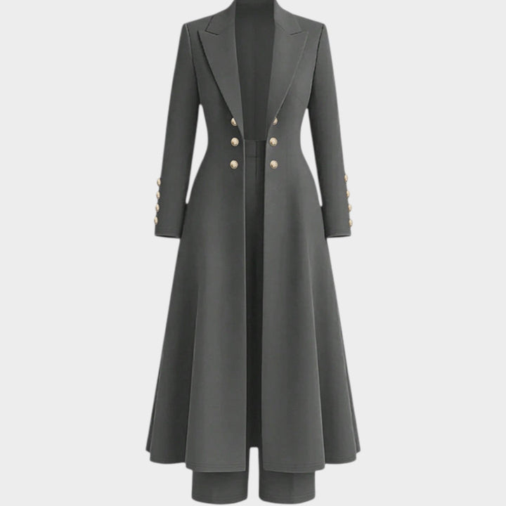 Women’s Two Piece Set Retro Coat Straight Leg Pants