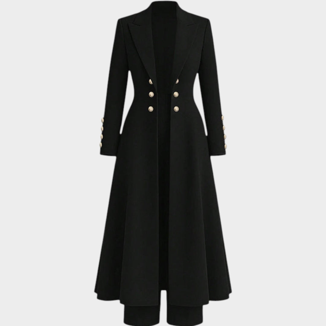 Women’s Two Piece Set Retro Coat Straight Leg Pants