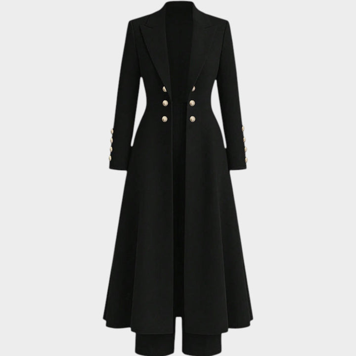 Women’s Two Piece Set Retro Coat Straight Leg Pants