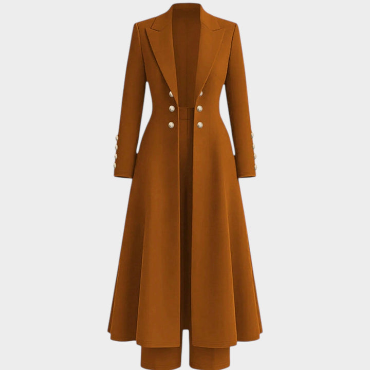Women’s Two Piece Set Retro Coat Straight Leg Pants