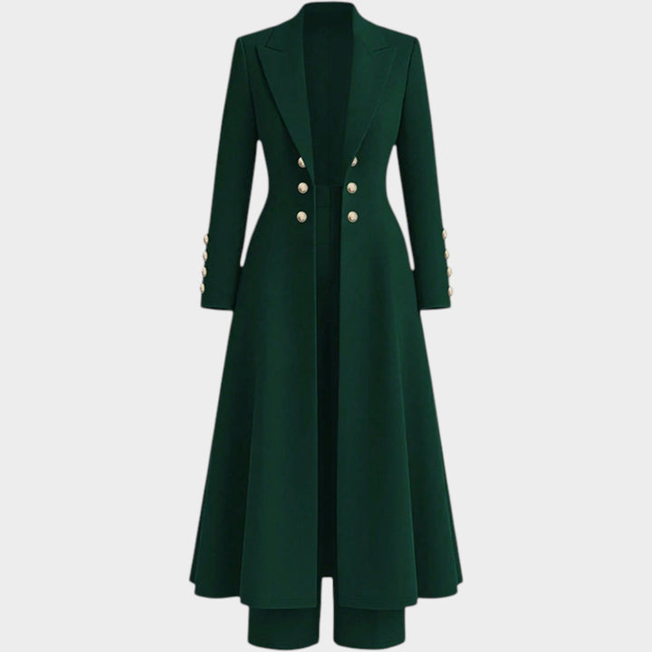 Women’s Two Piece Set Retro Coat Straight Leg Pants