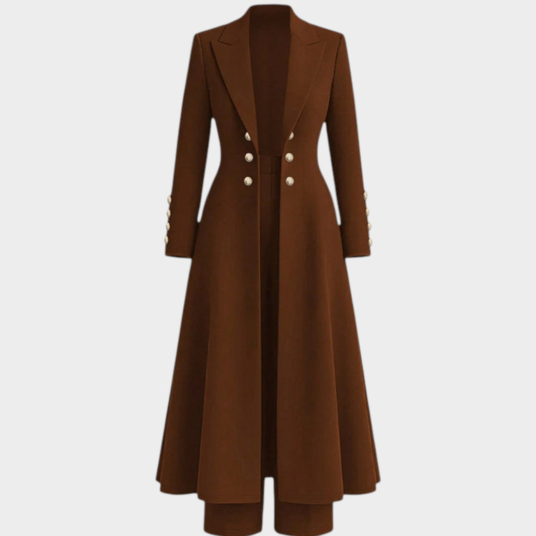 Women’s Two Piece Set Retro Coat Straight Leg Pants