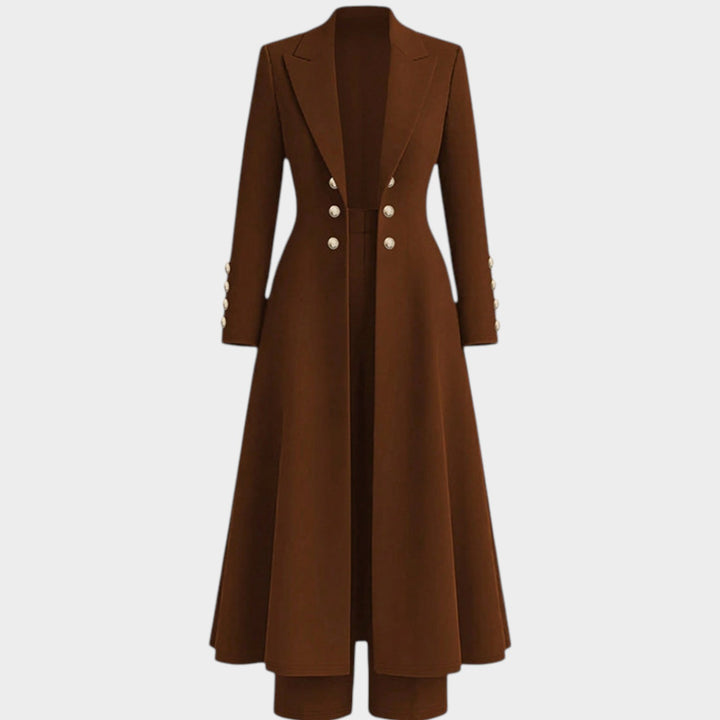 Women’s Two Piece Set Retro Coat Straight Leg Pants