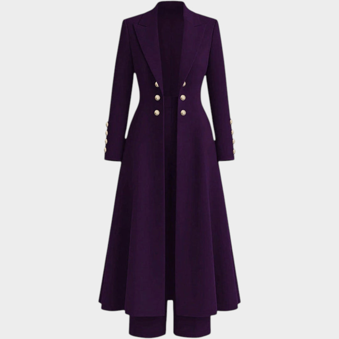 Women’s Two Piece Set Retro Coat Straight Leg Pants