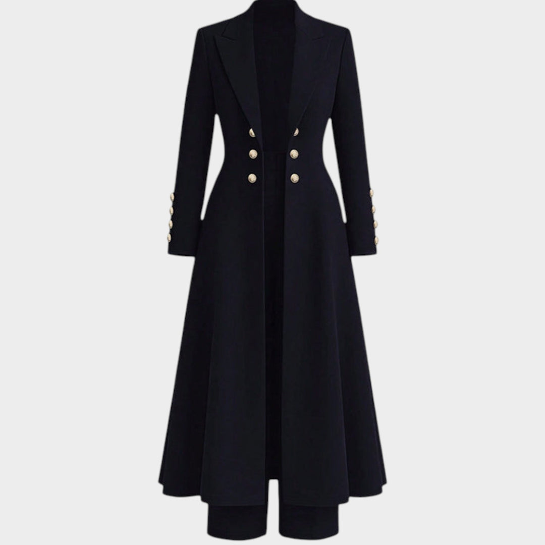 Women’s Two Piece Set Retro Coat Straight Leg Pants