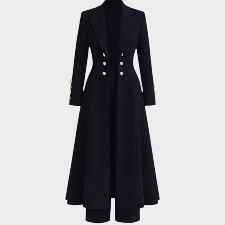Women’s Two Piece Set Retro Coat Straight Leg Pants