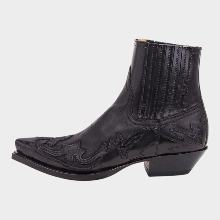 Leather Cowboy Boots | Western Ankle Boots with Pointed Toe