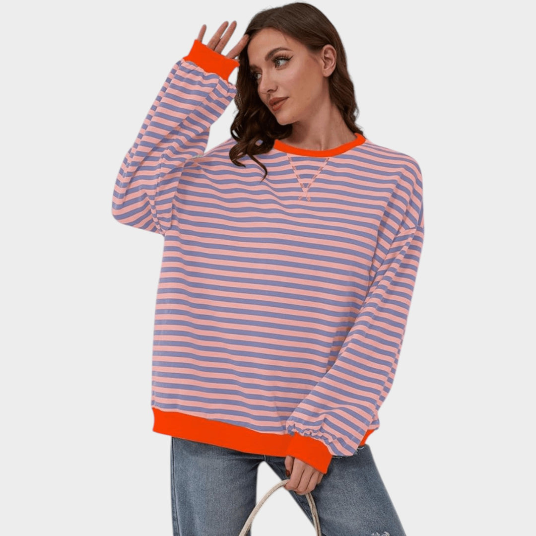 Women’s Sweater Striped Casual Crew Neck Oversized Fit