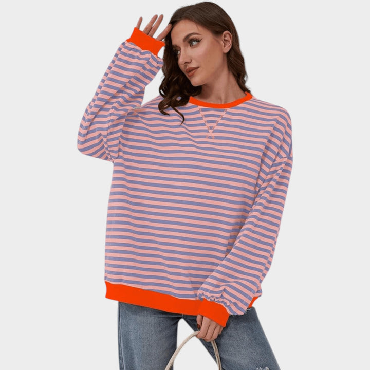 Women’s Sweater Striped Casual Crew Neck Oversized Fit