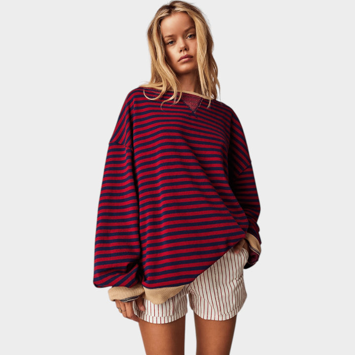 Women’s Sweater Striped Casual Crew Neck Oversized Fit