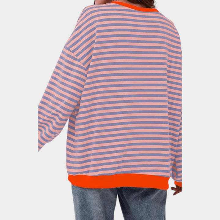 Women’s Sweater Striped Casual Crew Neck Oversized Fit