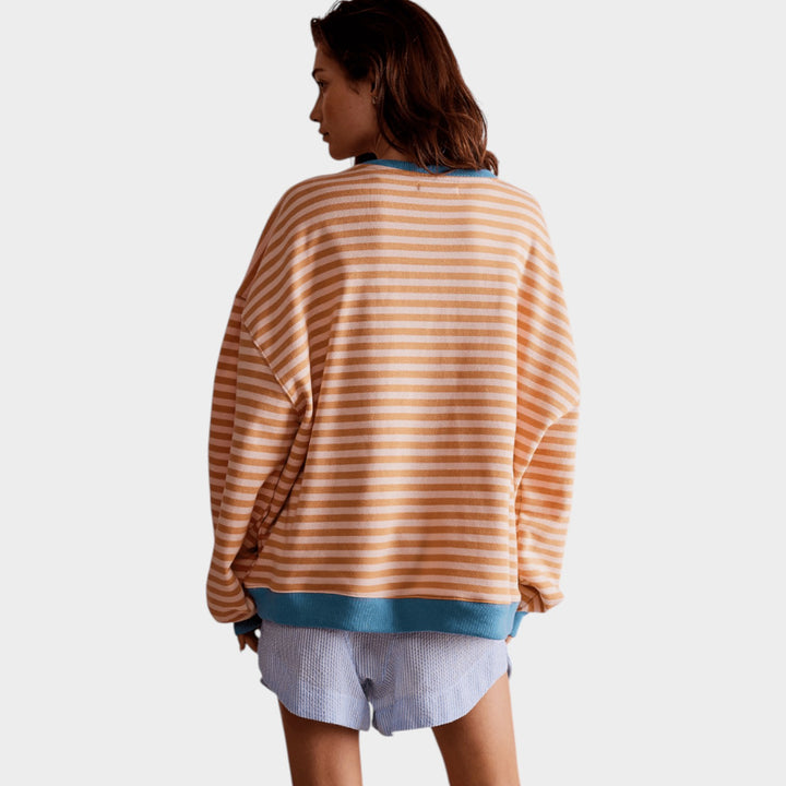 Women’s Sweater Striped Casual Crew Neck Oversized Fit