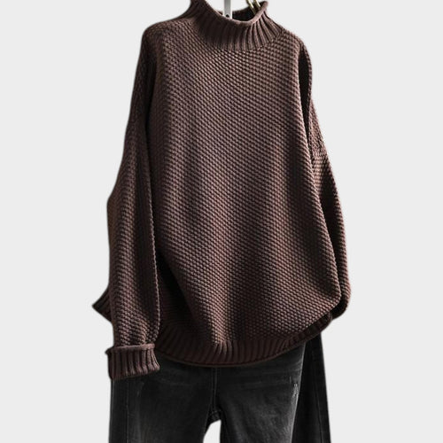 Women's Oversized Turtleneck Sweater Knitted Casual Style