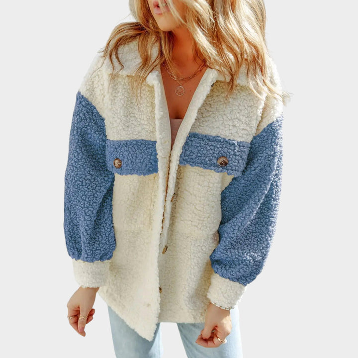 Women’s Sherpa Jacket Classic Button Closure