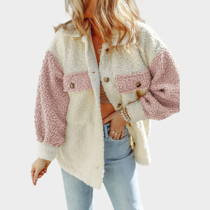 Women’s Sherpa Jacket Classic Button Closure